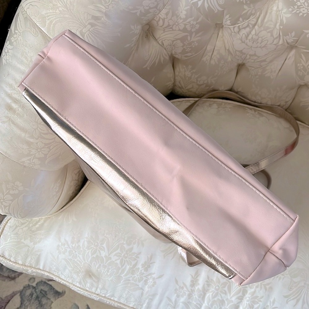 NWOT Jimmy Choo Parfums Pale Pink Tote Gold Metallic Detail Shoulder Bag Purse - Picture 13 of 14